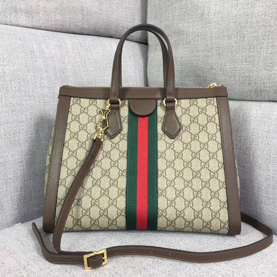 Gucci GG canvas ophidia top quality tote bag 524537 brown 