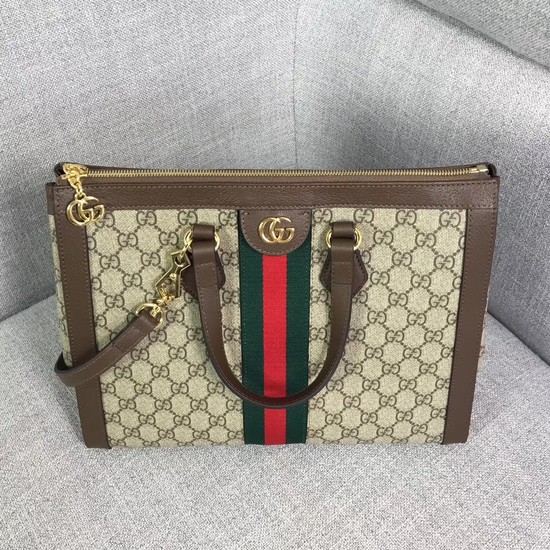 Gucci GG canvas ophidia top quality tote bag 524537 brown 