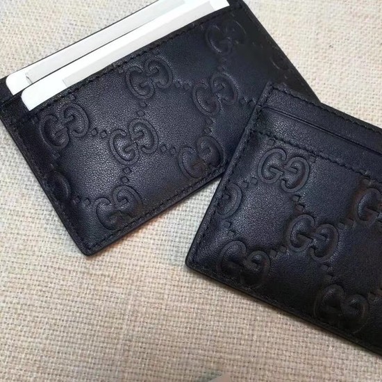 Gucci Signature leather card case 233168 black