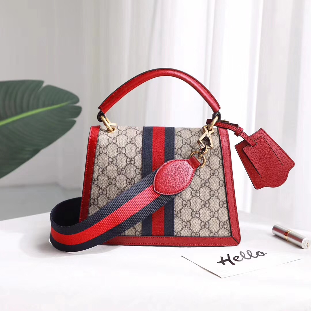 Gucci Queen Margaret GG small top handle bag 476541 red