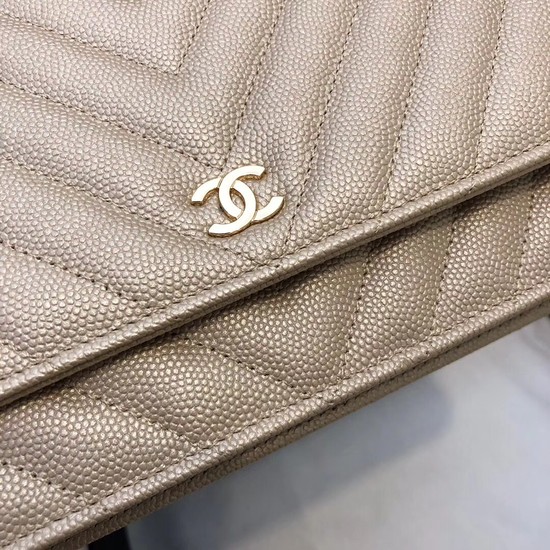 Chanel WOC Original Caviar Leather Flap cross-body bag V33814 Gold Gold chain