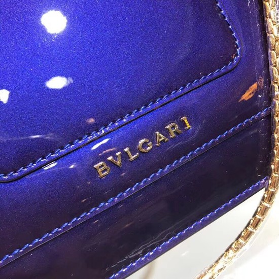 BVLGARI Serpenti Forever metallic-leather shoulder bag 08962 blue