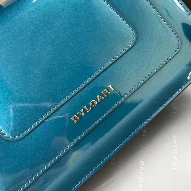 BVLGARI Serpenti Forever metallic-leather shoulder bag 4953 blue