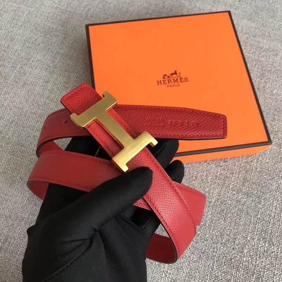 Hermes original epsom leather belts wide 2.5CM 2714 red