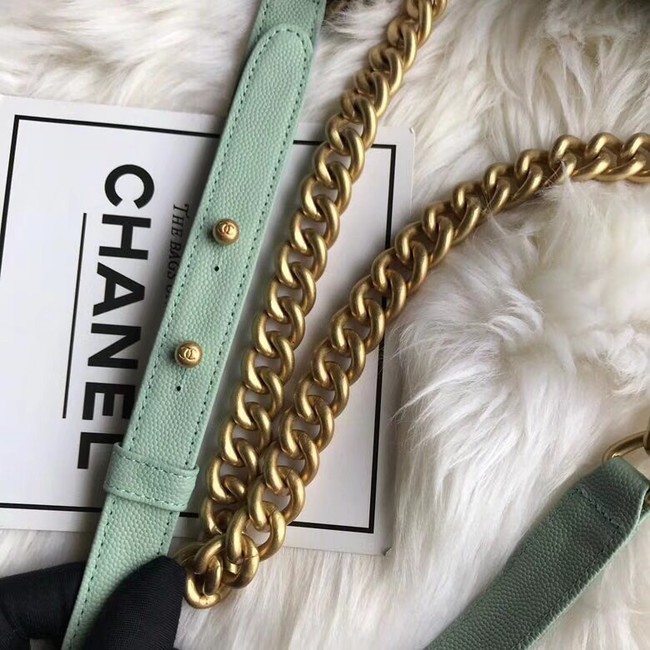 Chanel Leboy Original Caviar leather Shoulder Bag A67085 Light green gold chain