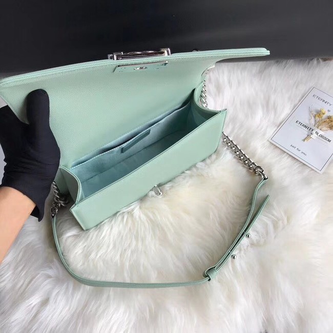 Chanel Leboy Original Caviar leather Shoulder Bag A67086 Light green silver chain