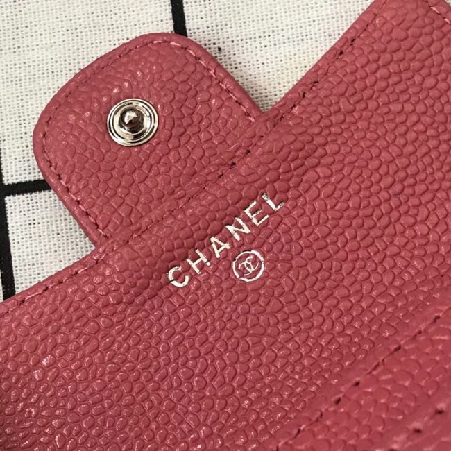 Chanel Classic Card Holder A31504 pink silver-Tone Metal