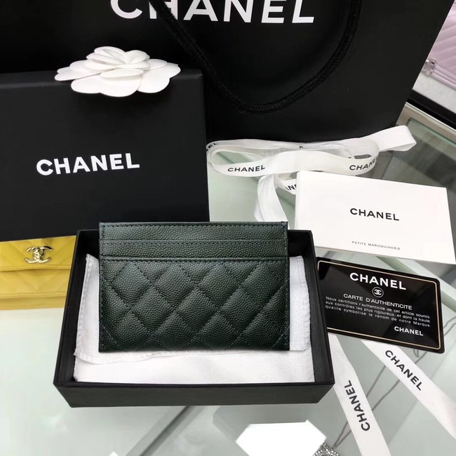 BOY CHANEL Card Holder A84431 Blackish green