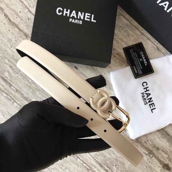 Chanel Original Calf leather Belt 56989 apricot