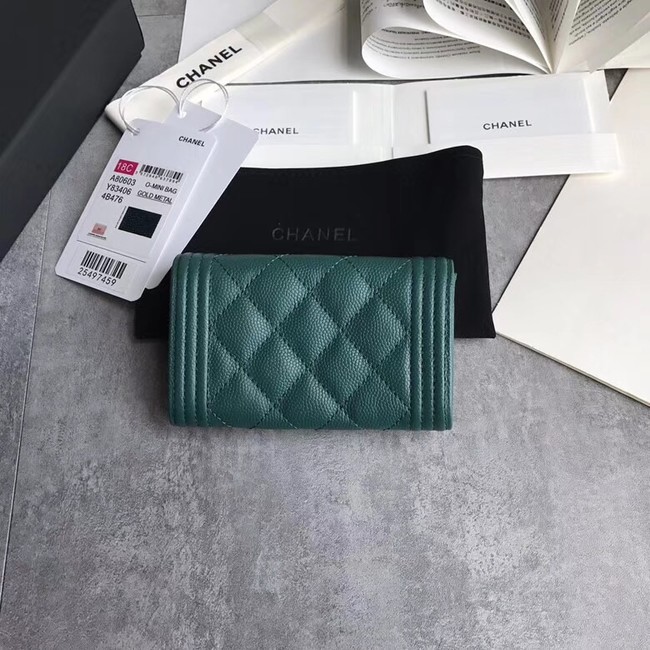 BOY CHANEL Card Holder A80603 green