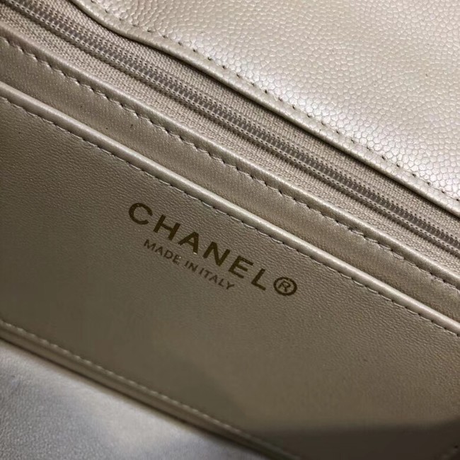 Chanel Small Classic Handbag Grained Calfskin & Gold-Tone Metal A69900 gold