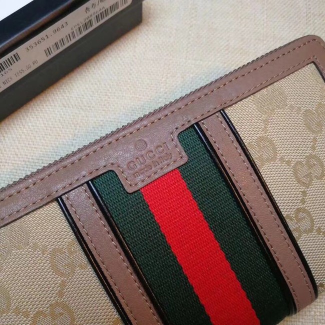 Gucci GG canvas zipper wallet 353651 dark pink