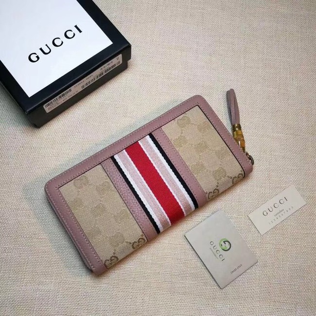 Gucci GG canvas zipper wallet 353651 light pink