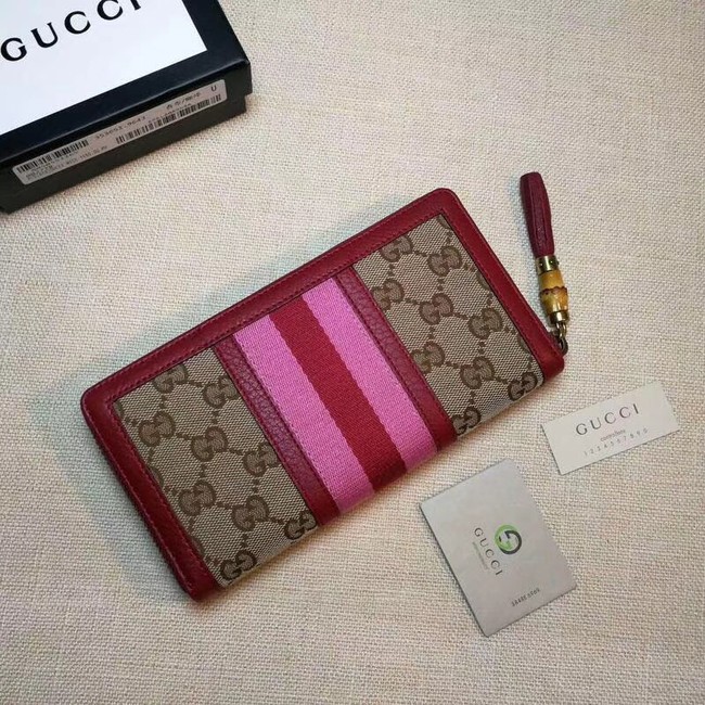 Gucci GG canvas zipper wallet 353651 red