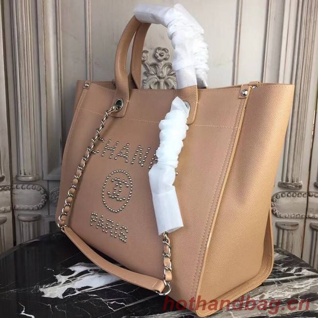 Chanel original Calfskin Leather Tote Bag 78900 apricot