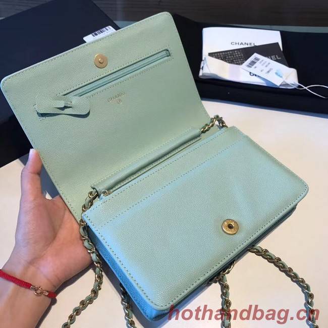 BOY CHANEL Original Wallet on Chain A80287 Light green