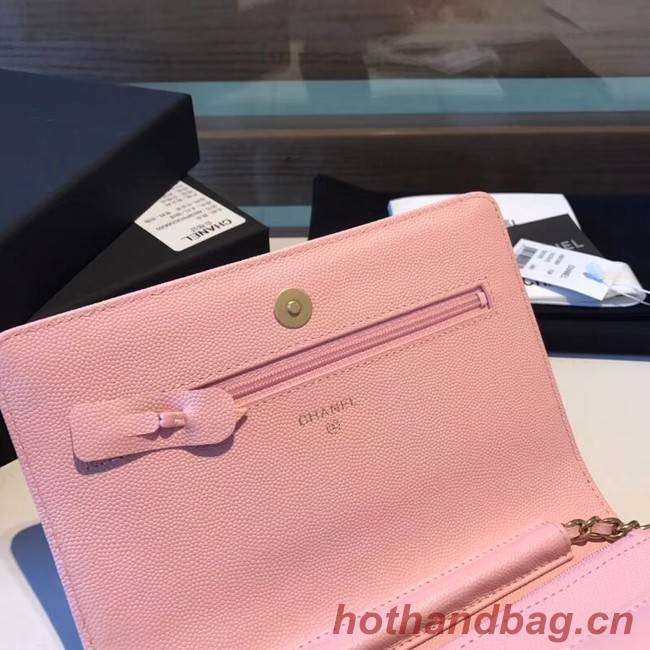 BOY CHANEL Original Wallet on Chain A80287 Pink