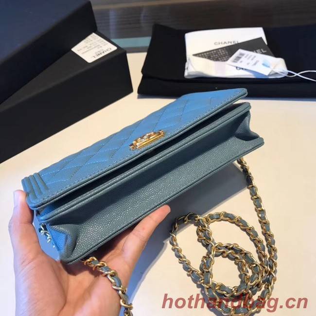 BOY CHANEL Original Wallet on Chain A80287 blue