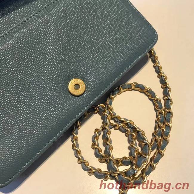 BOY CHANEL Original Wallet on Chain A80287 blue