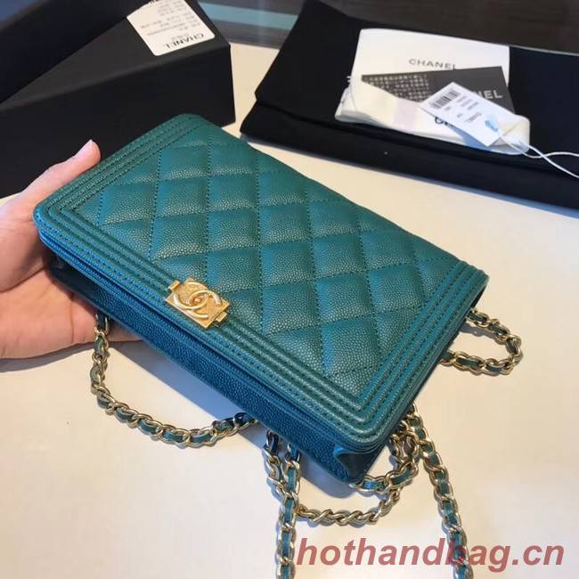 BOY CHANEL Original Wallet on Chain A80287 green