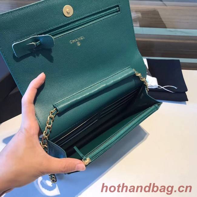 BOY CHANEL Original Wallet on Chain A80287 green