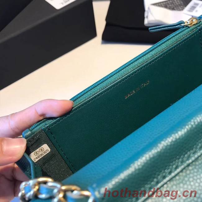 BOY CHANEL Original Wallet on Chain A80287 green