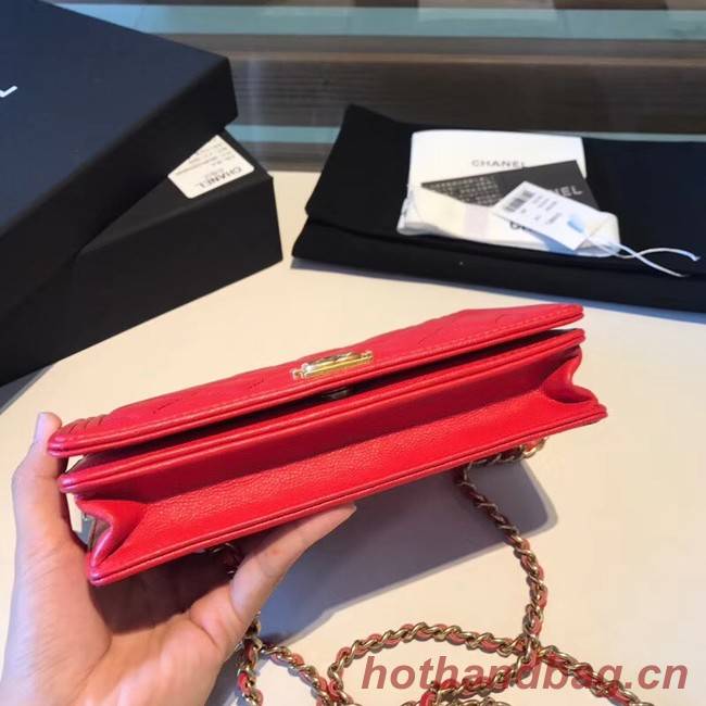 BOY CHANEL Original Wallet on Chain A80287 red