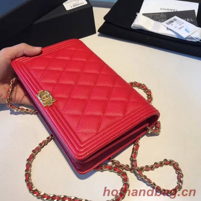 BOY CHANEL Original Wallet on Chain A80287 red