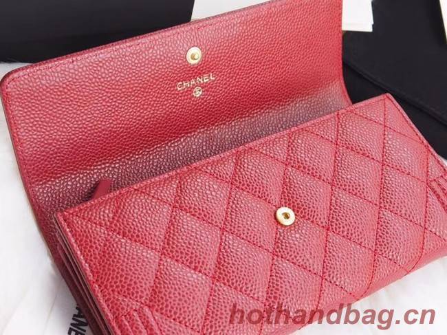 BOY CHANEL Flap Wallet A80286 red gold-Tone Metal