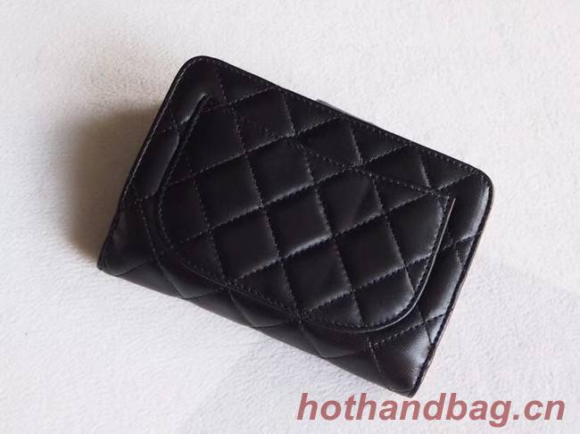 Chanel Classic Flap Sheepskin Wallet A48667 black