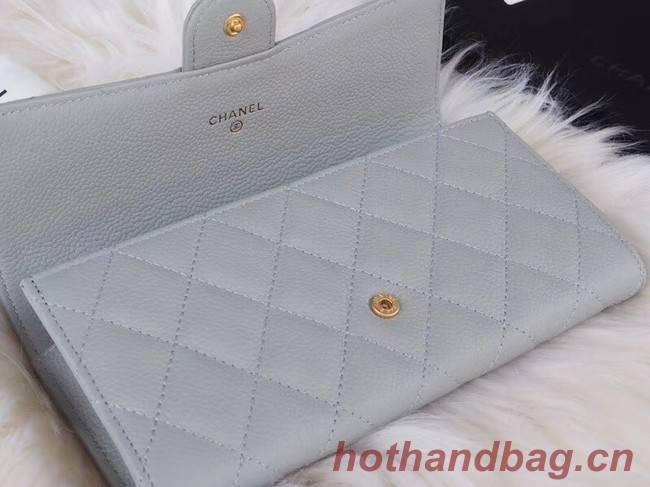 Chanel Classic Flap Wallet A31506 grey Gold-Tone Metal