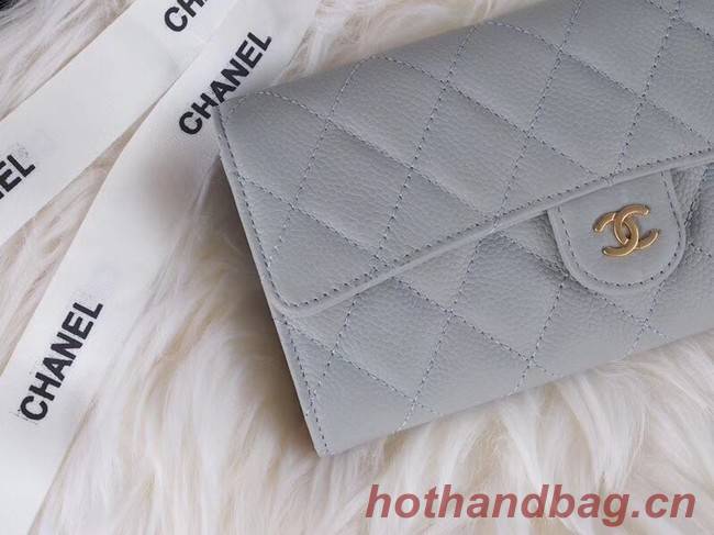 Chanel Classic Flap Wallet A31506 grey Gold-Tone Metal