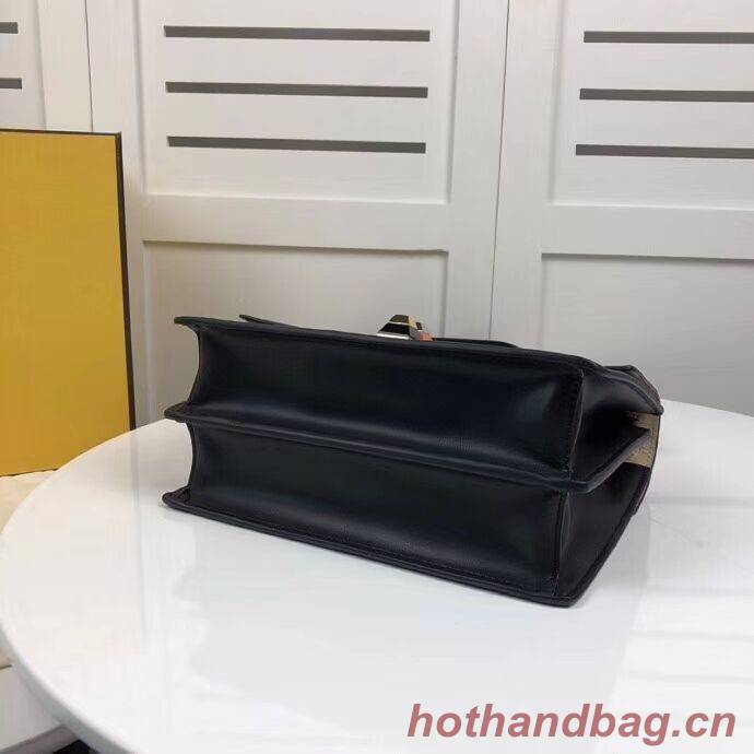 FENDI Kan I Leather Shoulder Bag F9235 black