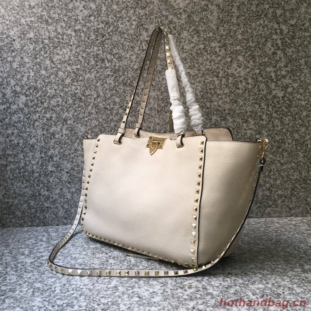 Valentino Garavani Rockstud Tote Bag Original Leather 1917B white