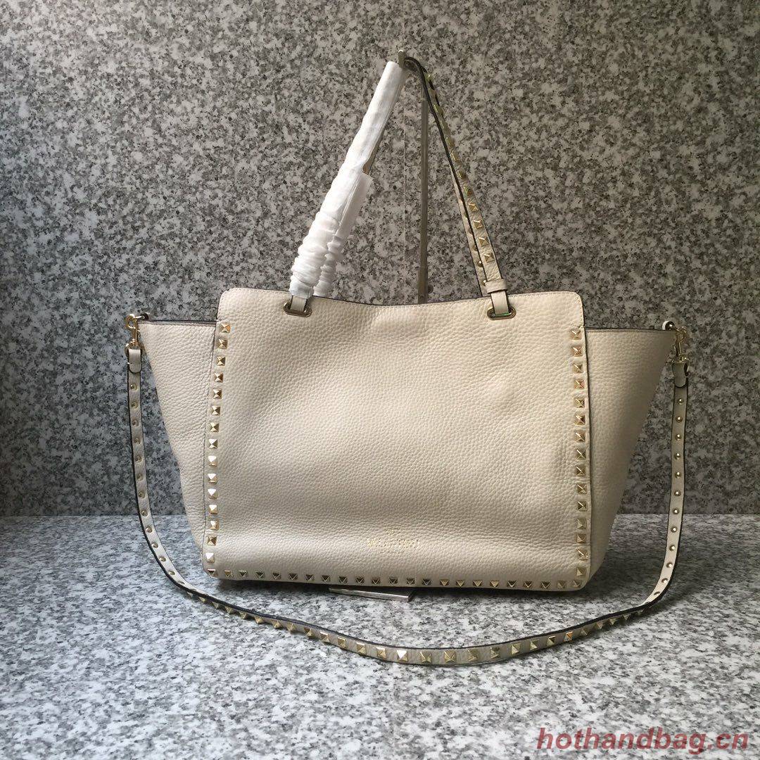 Valentino Garavani Rockstud Tote Bag Original Leather 1917B white