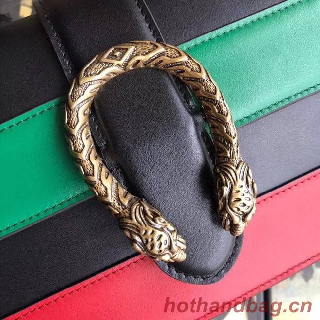 Gucci Dionysus small top handle bag 523367 black&red&green