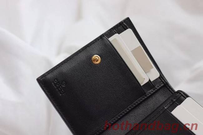 Gucci Leather french flap wallet 453155 black