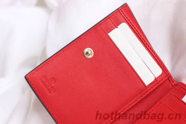 Gucci Leather french flap wallet 453155 red