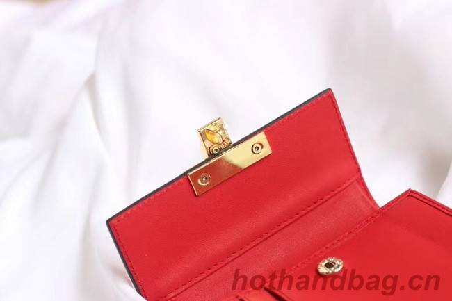 Gucci Leather french flap wallet 453155 red