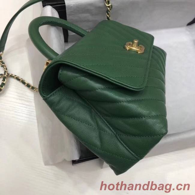 Chanel Small Flap Bag with Top Handle A92990 green