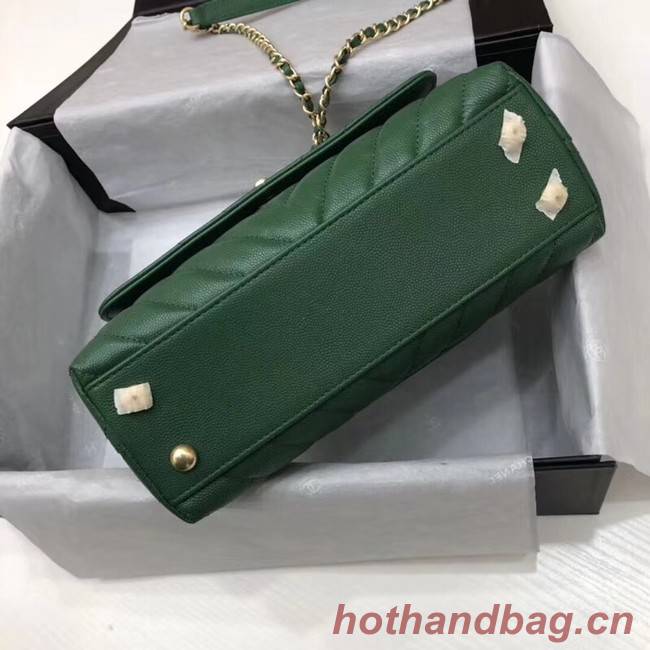 Chanel Small Flap Bag with Top Handle A92990 green