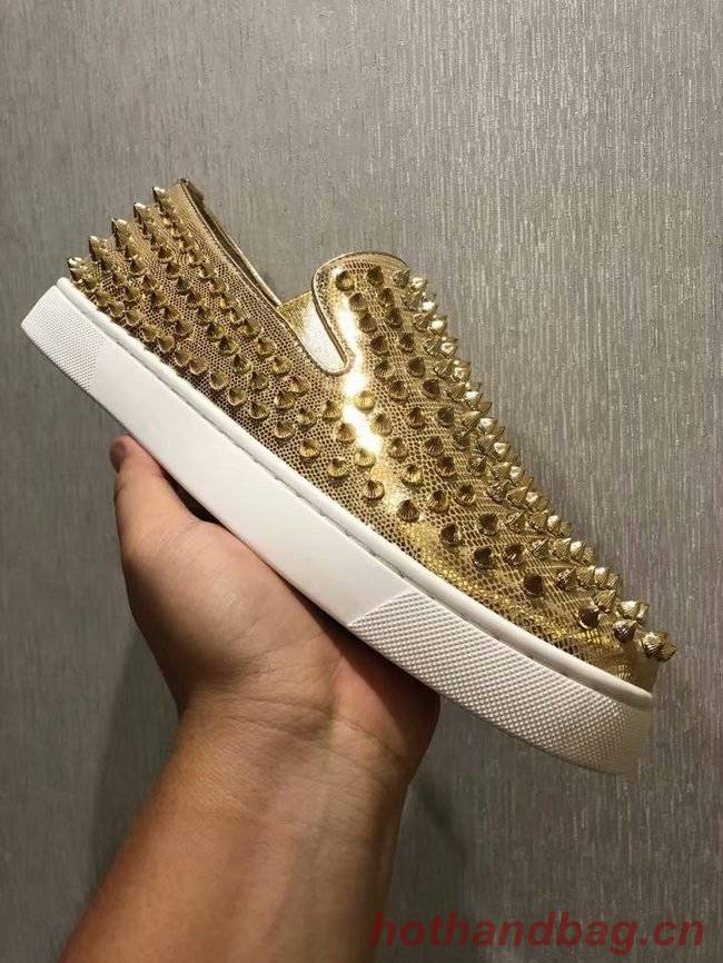 CHRISTIAN LOUBOUTIN Pik Boat glitter leather sneakers CL1027