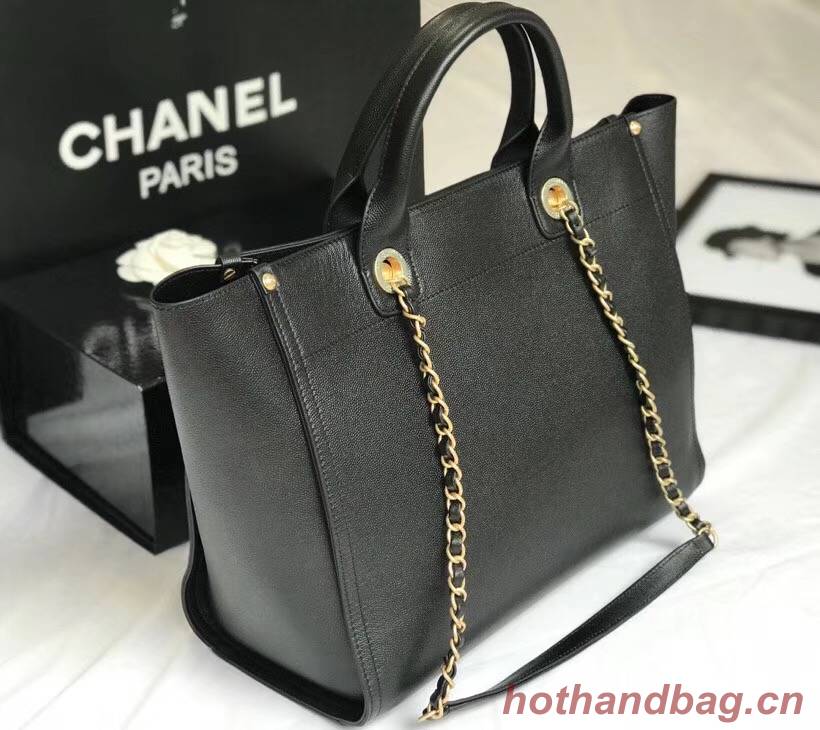 Chanel original Calfskin Leather Tote Bag 78901 black