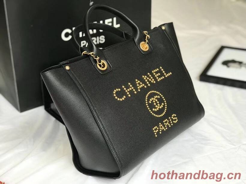 Chanel original Calfskin Leather Tote Bag 78901 black