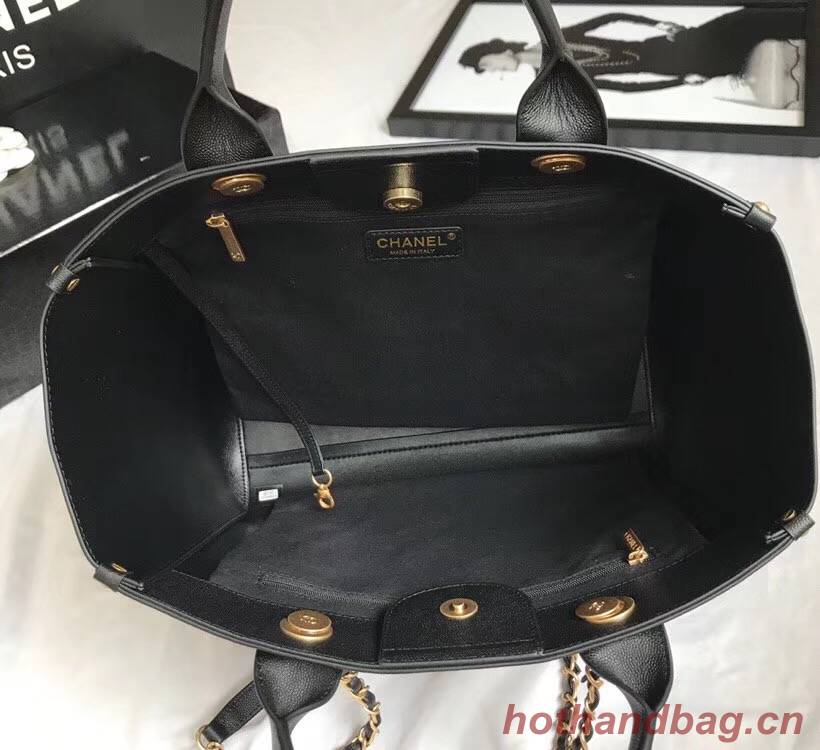 Chanel original Calfskin Leather Tote Bag 78901 black