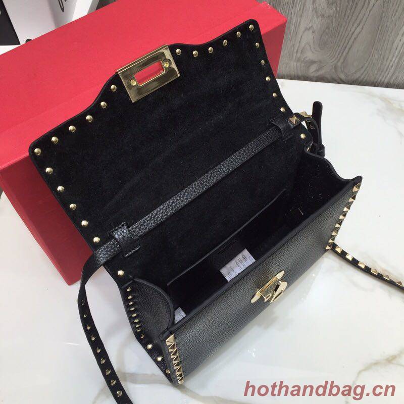 VALENTINO Rockstud leather cross-body bag 76357 black