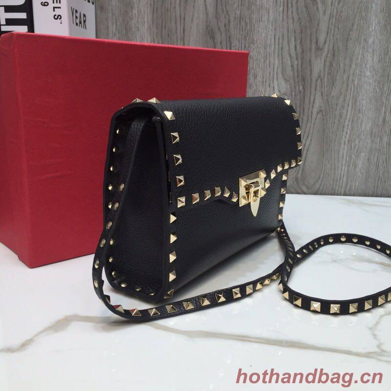 VALENTINO Rockstud leather cross-body bag 76357 black