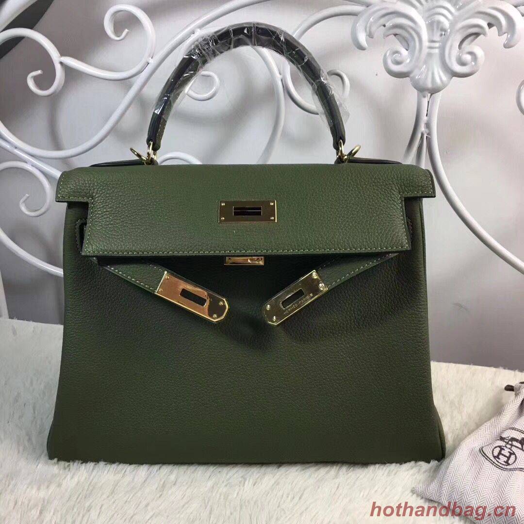 Hermes Birkin Tote Bag Original Togo Leather BK35 Deark Green