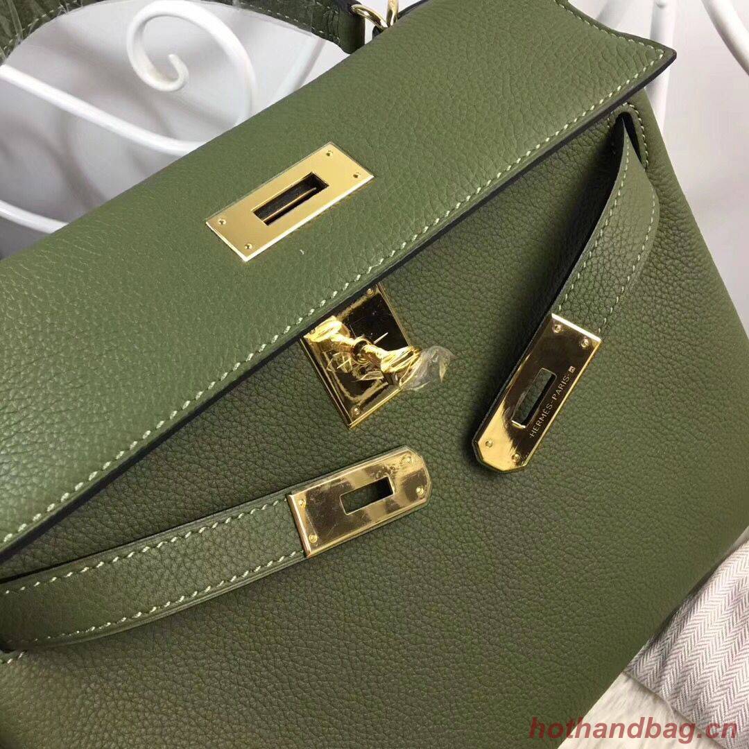 Hermes Birkin Tote Bag Original Togo Leather BK35 Deark Green