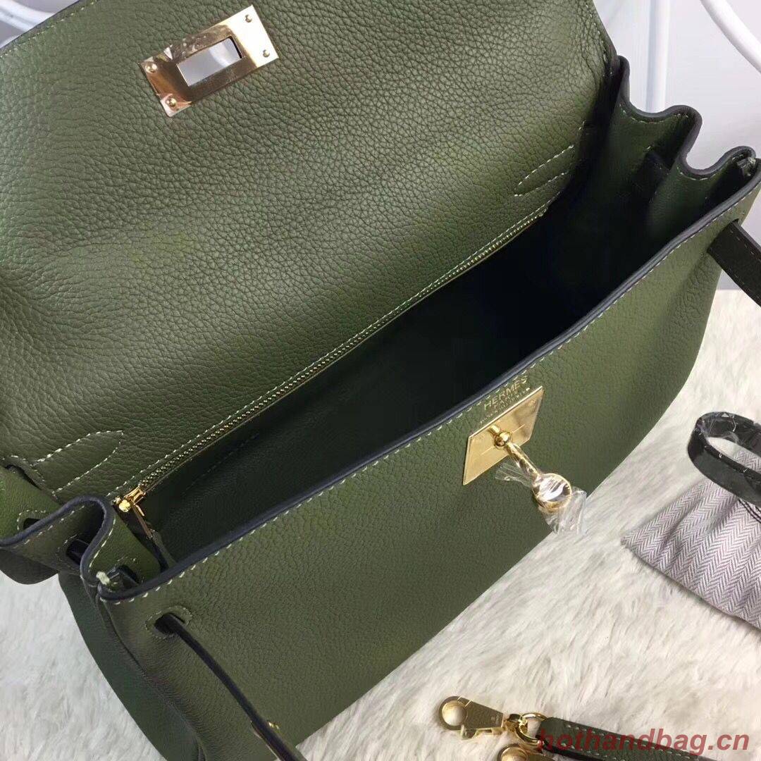 Hermes Birkin Tote Bag Original Togo Leather BK35 Deark Green